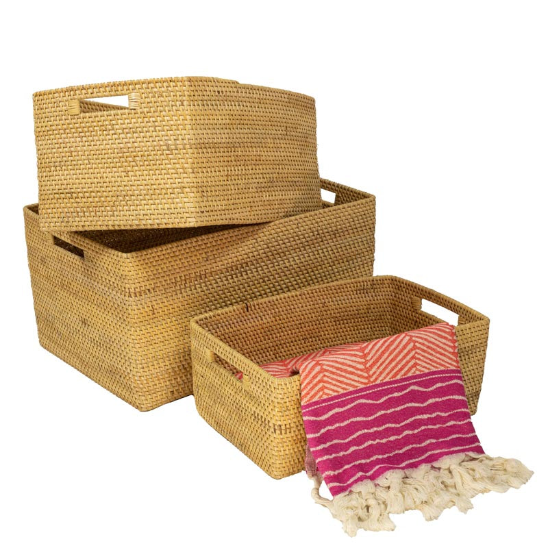 Rechteckiger Rattankorb Susila Natur